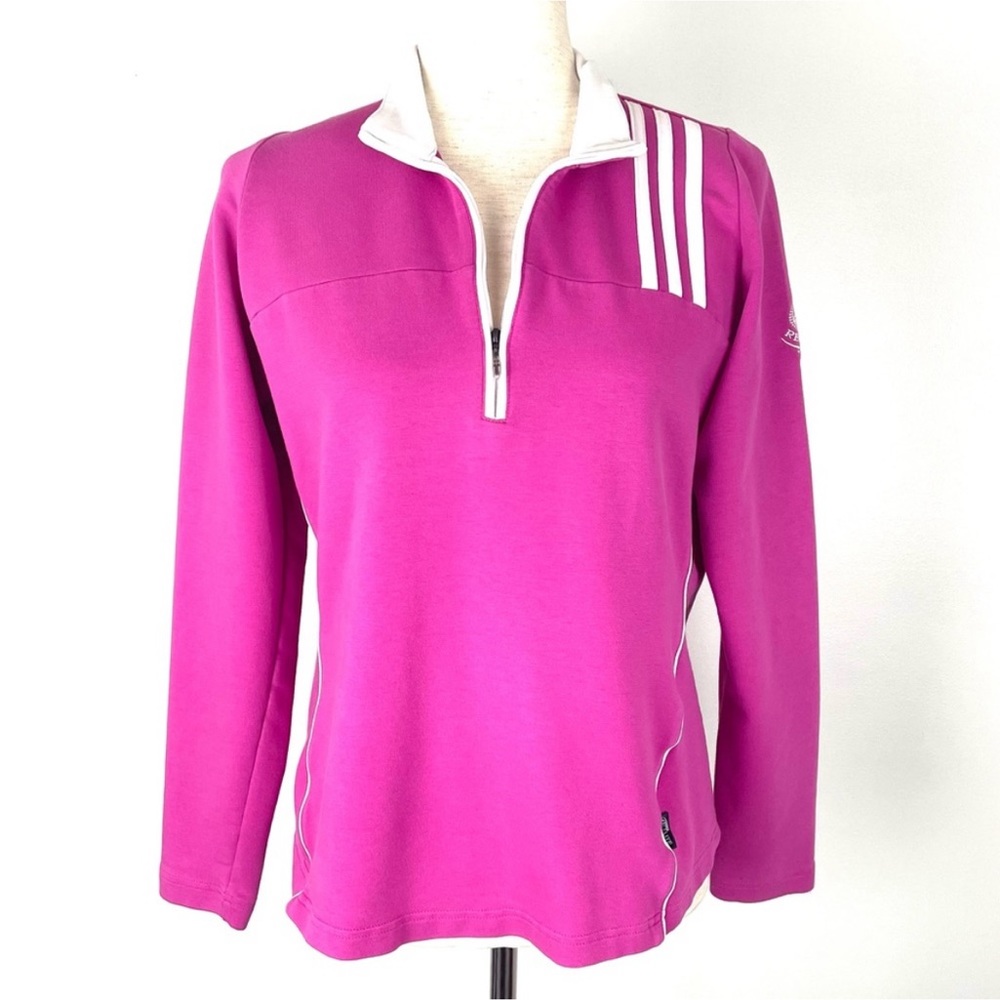 Adidas Climalite Pink 1/4 Zip Long Sleeve Pullover M